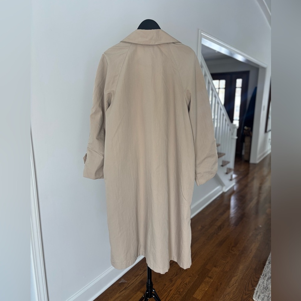 Vintage Women's Trench Coat Aqua Sheen Size 14 - Picture 5 of 8